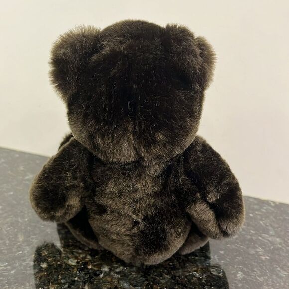 Velvets by Greek Dark Brown-Black Teddy Bear Plush Stuffed Toy 9” Sitting 62960 - Picture 4 of 6